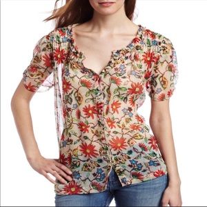 - xs Joie Mamba Daisy Wilton Silk Floral Top…